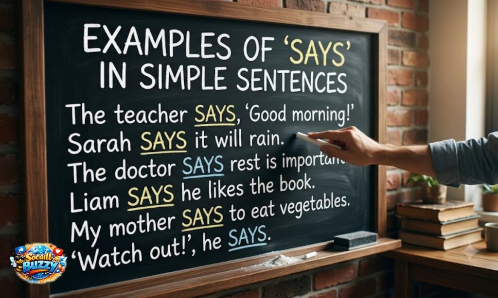 Examples of Says in Simple Sentences