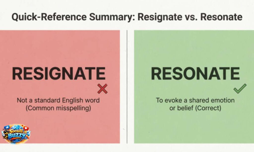 Quick Reference Summary Resignate vs Resonate