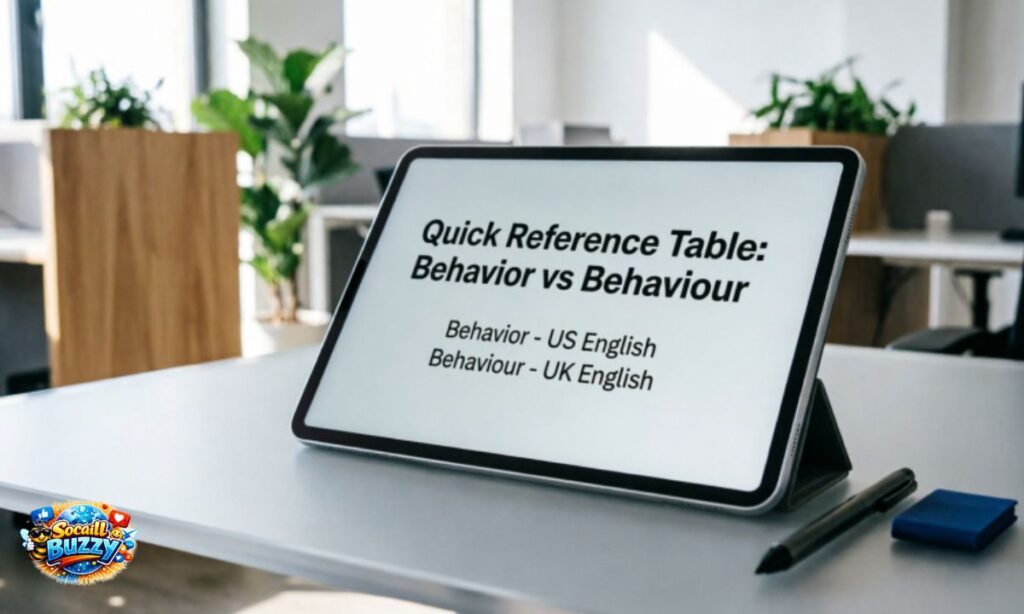 Quick Reference Table Behavior vs Behaviour