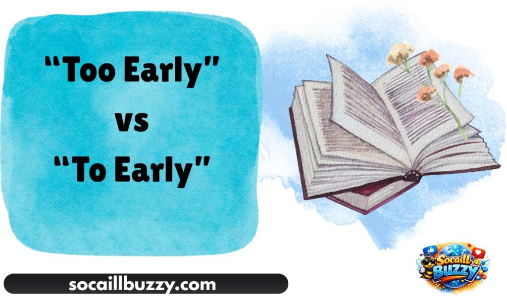 “Too Early” vs “To Early”
